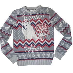 Game of Thrones Sweater Boys Medium Winter Is Here Ugly Christmas 100% Cotton